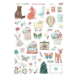 Coleção Terra dos Sonhos - Adesivos em papel Raposa - Juju Scrapbook