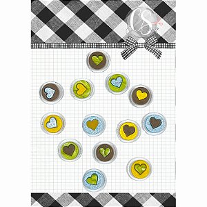Coleção PICCOLI - Acrilico Dots Coração (12pçs) - PIC17 - Carina Sartor