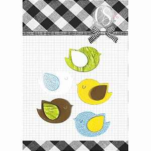 Coleção PICCOLI - Acrilico Passarinho (5pçs) - PIC16 - Carina Sartor