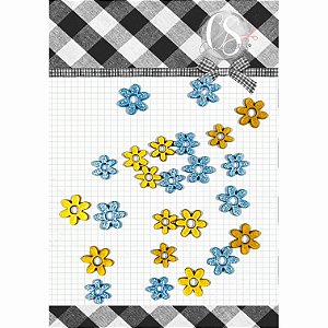 Coleção PICCOLI - Acrilico Mini Flores (24pçs) PIC18 - Carina Sartor