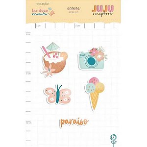 Coleção Lar Doce Mar - Aplique em Acrilico - Paraíso - Juju Scrapbook