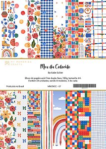 Coleção Meu dia Colorido - Bloco A4 - MMCMCC-07  -  My Memories Crafts