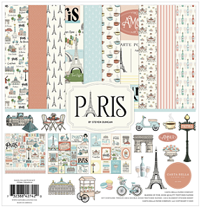 Coleção Paris - Kit Collection (Bloco 30,5x30,5cm + Adesivos) - Carta Bella