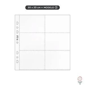 Plásticos para Álbum 20x20cm - Modelo 3 - JuJu Scrapbook