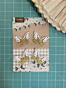 Coleção COISAS PARA CONTAR - Aplique de Acrílico duplo - Borboletas  - Decore Crafts