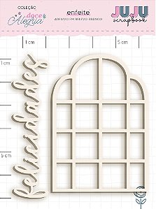 Coleção Doce Alegria - Adesivo em relevo Branco Felicidades - Juju Scrapbook