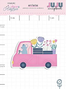 Coleção Doce Alegria - Adesivo em relevo Acrílico Hortênsias - Juju Scrapbook