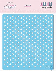 Coleção Doce Alegria - Stencil Florescer - Juju Scrapbook