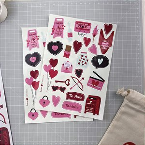 Coleção Dengo - Adesivo em cartela A5 - Lemon Scrapbook