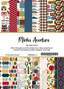 Coleção Minha Aventura - Bloco A5 - MMCMAV-11 - My Memories Crafts