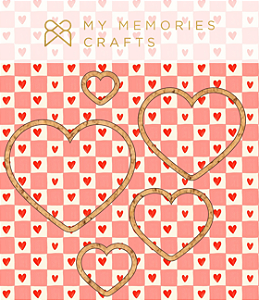 Coleção Meu Amor - Moldura Coração em Cortiça - My Memories Crafts - MAM-16