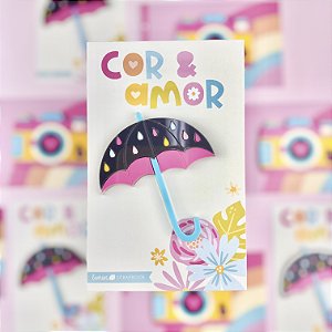 Coleção COR & AMOR - Aplique em Acrílico Guarda-chuva - Lemon Scrapbook