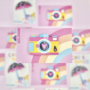 Coleção COR & AMOR - Aplique em Acrílico Câmera - Lemon Scrapbook