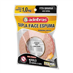 Fita Dupla Espuma (banana) 941 - FlowPack - 19mm x 5m - Adelbrás