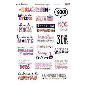 Coleção Hora dos Arrepios - Adesivos em papel - Bruxaria - Juju Scrapbook