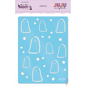 Coleção Hora dos Arrepios - Stencil Fantasminhas - Juju Scrapbook
