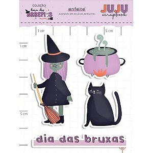 Coleção Hora dos Arrepios - Adesivo em relevo Acrilico - Dia das Bruxas - Juju Scrapbook