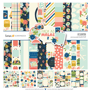 Coleção FAÇAS AS MALAS 2 - Bl 30,5 x 30,5 - Lemon Scrapbook