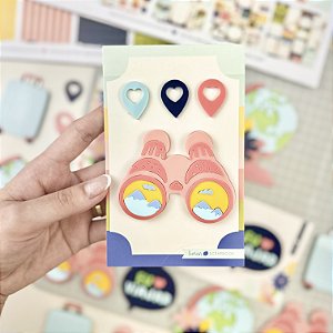 Coleção FAÇAS AS MALAS 2 - Aplique em Acrílico Binóculo - Lemon Scrapbook