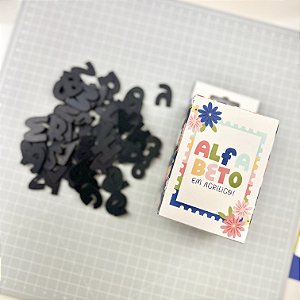 Coleção FAÇAS AS MALAS 2 - Alfabeto e Números em Acrílico Preto - Lemon Scrapbook