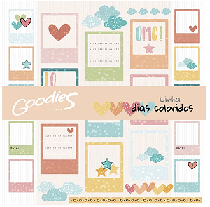 Coleção DIAS COLORIDOS - Folha Molduras Coloridas - Goodies