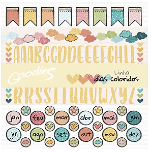 Coleção DIAS COLORIDOS - Folha Meses Coloridos - Goodies