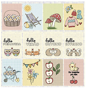 Coleção HELLO QUATRO ESTAÇÕES - Folha 4 Estações - Goodies