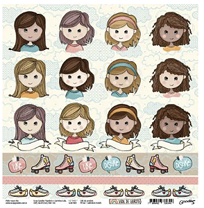 Coleção VIDA DE GAROTA - Folha Carinhas & Likes - Goodies