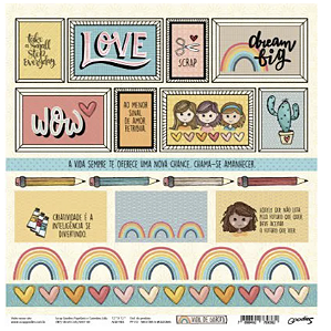 Coleção VIDA DE GAROTA - Folha Arco-Íris & Molduras - Goodies
