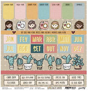 Coleção VIDA DE GAROTA - Folha Meses & Semanas - Goodies