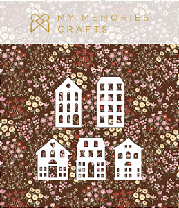 Coleção Minha Cidade - Apliques de Casinhas em Acrilico - MCID-13 - My Memories Crafts
