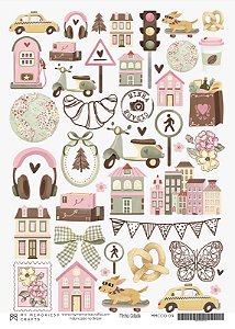Coleção Minha Cidade - Papel Vegetal A4 - ELEMENTOS - MCID-09 - My Memories Crafts