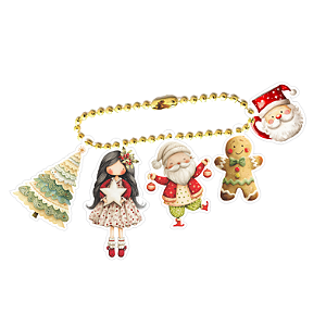 Coleção MAGIA - Acrilico Chaveiro Natal- 6 pecas - MAG19 - Carina Sartor