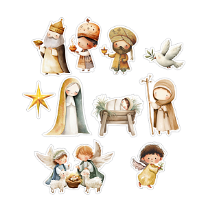 Coleção MAGIA - Aplique Nascimentos de Jesus - pecas - MAG13