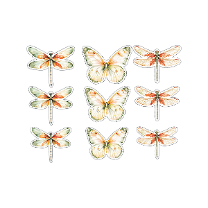 Coleção SINTONIA - Acrílico Aplique Borboletas - 9 pecas - SIN13 - Carina Sartor