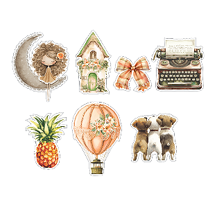 Coleção SINTONIA - Acrílico Aplique Sintonia MOD.1 - 7 pecas - SIN15 - Carina Sartor