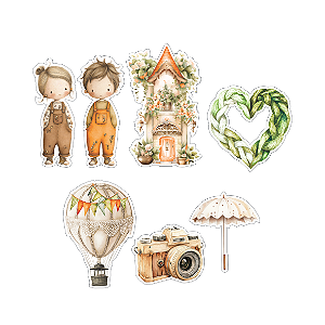 Coleção SINTONIA - Acrílico Aplique Sintonia MOD.2 - 7 pecas - SIN16 - Carina Sartor