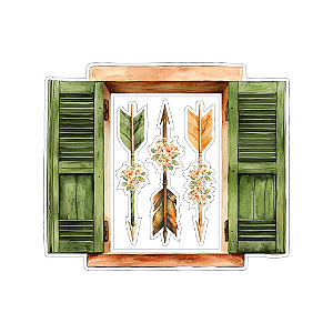 Coleção SINTONIA - Acrílico Janela e Setas - 4 pecas - SIN17 - Carina Sartor
