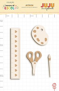 Coleção Tempos de Escola - Adesivo em relevo Branco - AULA DE ARTES - Juju Scrapbook