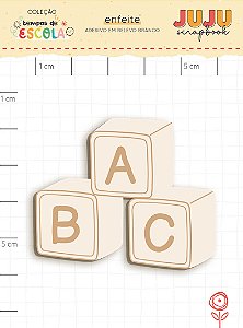 Coleção Tempos de Escola - Adesivo em relevo Branco - ABC - Juju Scrapbook