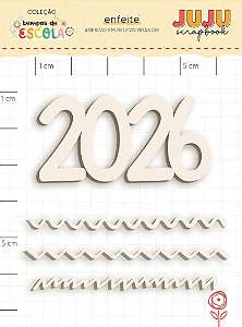 Coleção Tempos de Escola - Adesivo em relevo Branco - 2026 - Juju Scrapbook