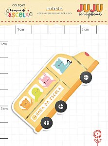 Coleção Tempos de Escola - Adesivo em relevo Acrilico - Ônibus Escolar - Juju Scrapbook