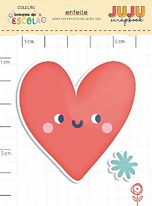 Coleção Tempos de Escola - Adesivo em relevo Acrilico - CORAÇÃO - Juju Scrapbook