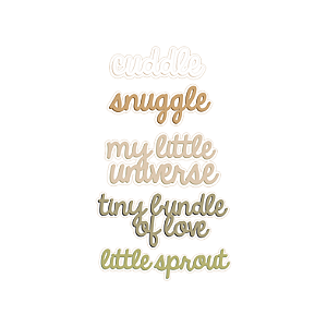 Coleção MEU DENGO - Títulos em Acrilicos - INGLÊS (6pçs) DEN18 - Carina Sartor