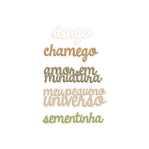 Coleção MEU DENGO - Títulos em Acrilicos - PORTUGUÊS (6pçs) DEN17 - Carina Sartor