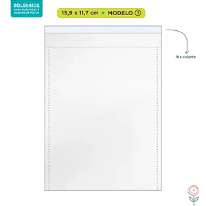 Bolsinhos Vertical para Plásticos de Álbum (adesivado) - Modelo 1 - JuJu Scrapbook