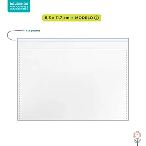 Bolsinhos Vertical para Plásticos de Álbum (adesivado) - Modelo 2 - JuJu Scrapbook
