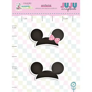 Colecao Um Mundo de Maravilhas - Adesivo em relevo Acrilico Mickey e Minnie - Juju Scrapbook