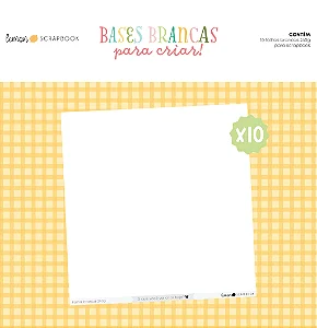Bases Brancas para Criar | Kit 10 Folhas Brancas 240g (30,5x30,5cm) - Lemon Scrapbook
