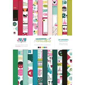 Coleção Um Mundo de Maravilhas - Bloco A4 - Juju Scrapbook